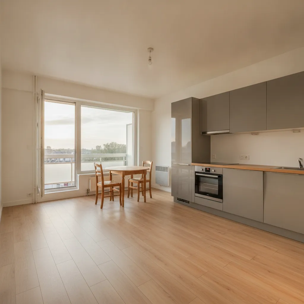 Salon d'appartement loué, accessible depuis l'espace locataire